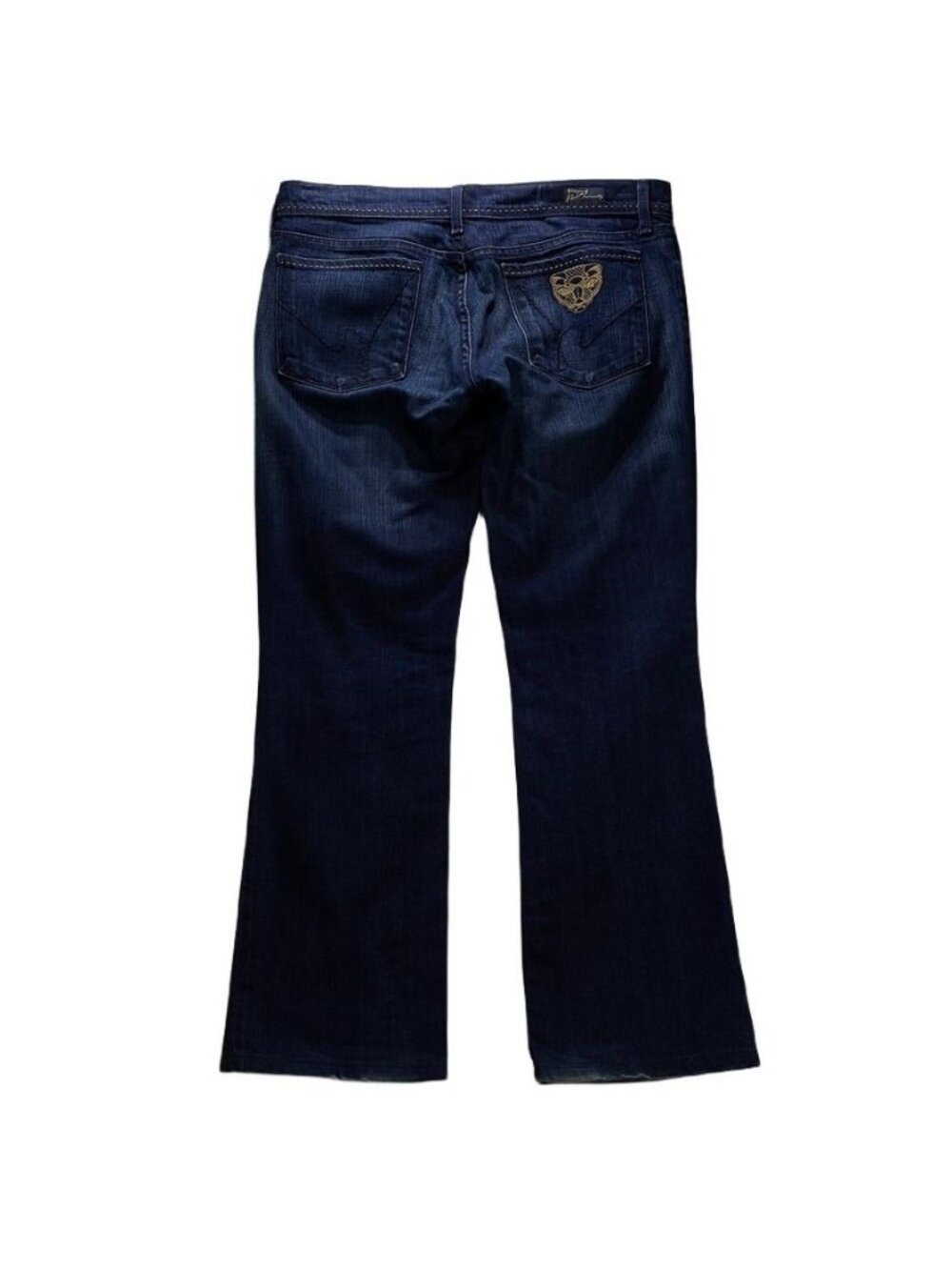 Citizens Of Humanity Dark Wash Bootcut Jeans With Gold Embroidered Back Pocket D - Picture 15 of 15